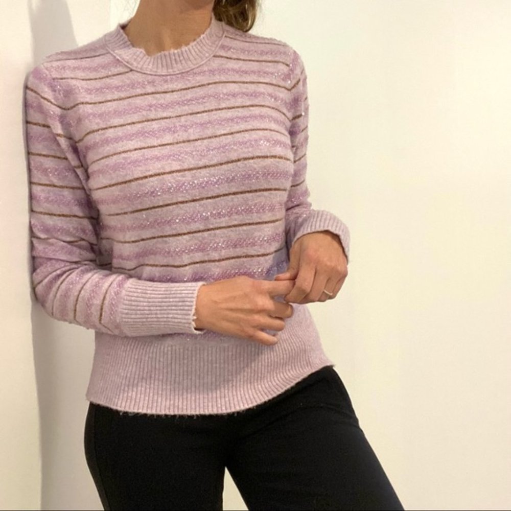 J. Crew purple sequins crewneck sweater medium